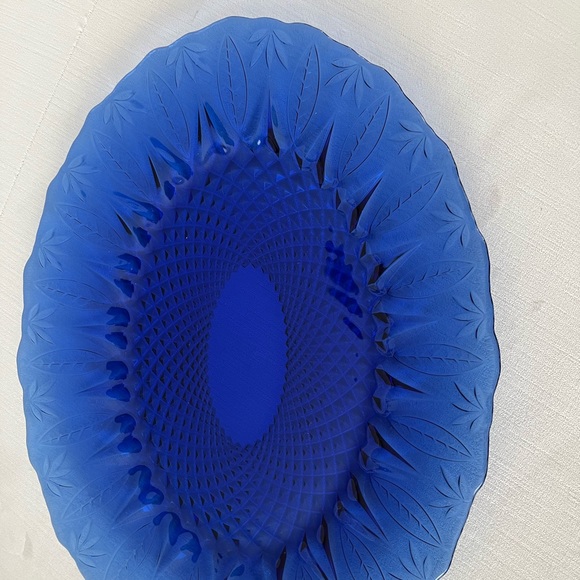 Cobalt Oval Pattern Platter - Picture 3 of 5